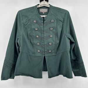 Torrid Military Peplum Jacket Green Womens Plus Size 1 Steampunk Goth Regency‎